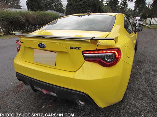 rear view 2017 Subaru BRZ Limited Series.Yellow. Only 500 made