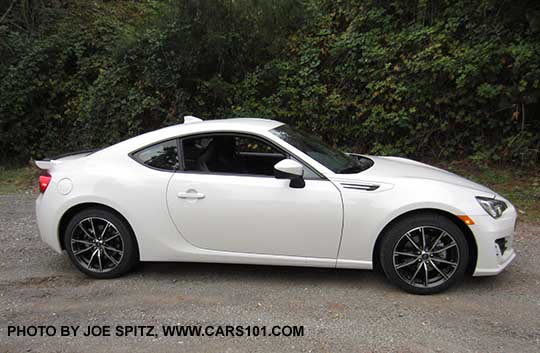 2017 BRZ side view, crystal white pearl color