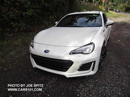 2017 Subaru BRZ Premium, front view. No fog lights.Crystal  White shown.