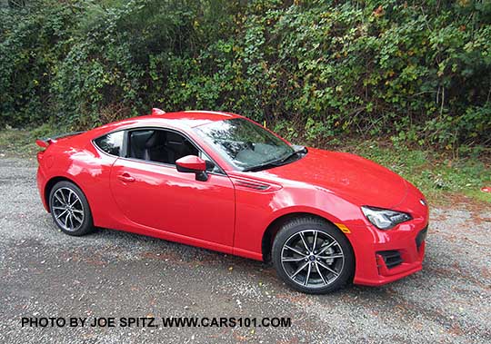 side view 2017 Subaru BRZ Limited, Pure Red color