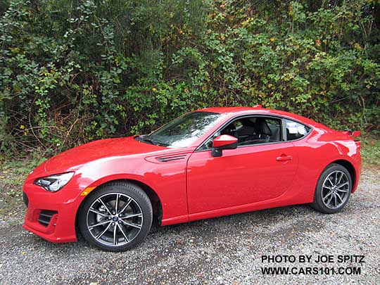 profile view 2017 Subaru BRZ Limited, Pure Red color