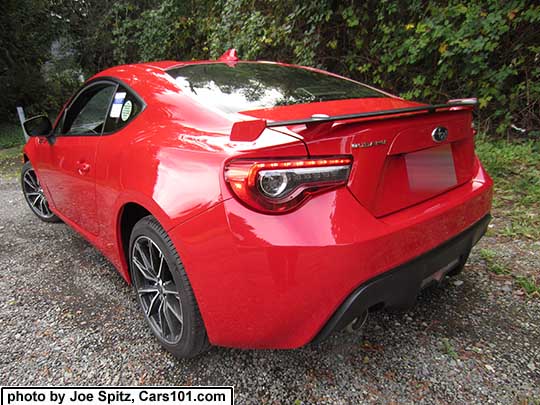 2017 Subaru BRZ Limited pure red, with rear spoiler