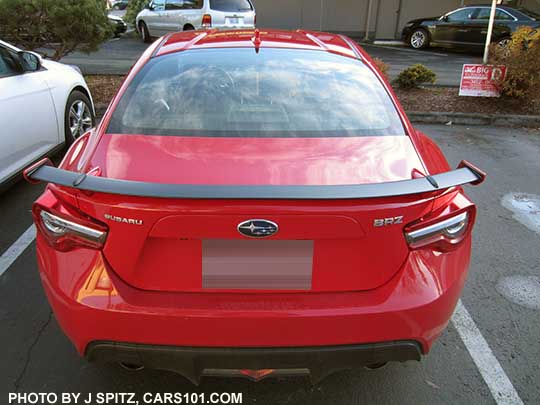 2017 BRZ rear spoiler, pure red