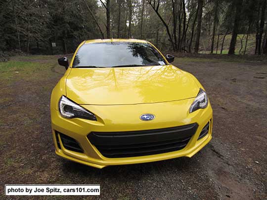 front view 2017 Subaru BRZ Limited Series.Yellow. Only 500 made, all Charlesite Yellow