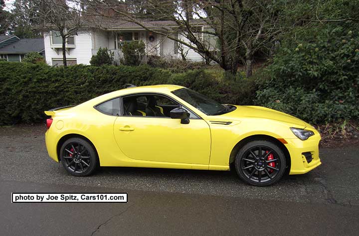 side profile 2017 Subaru BRZ Limited Series.Yellow