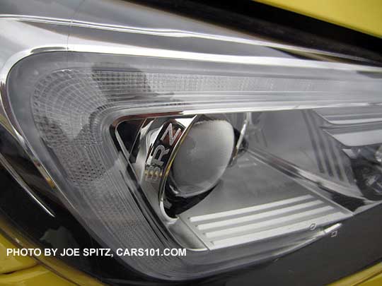 2017 Subaru BRZ front headlight with BRZ logo. Series.Yellow model shown