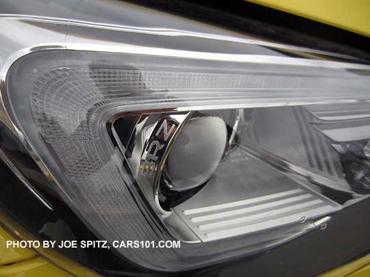 2017 Subaru BRZ front headlight with BRZ logo. Series.Yellow model shown