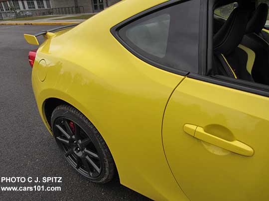 rear quarter panel 2017 Subaru BRZ  Limited Series.Yellow