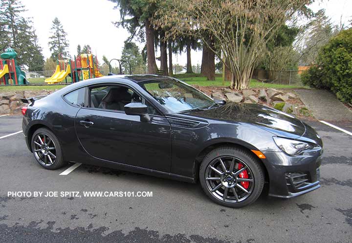 Dark gray 2017 Subaru BRZ Limited with optional Performance Package #02, upgrade 10 spoke gray 17x7.5" alloys, Brembo brakes, sachs brand suspension....