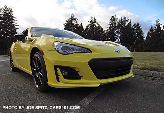 side view 2017 Subaru BRZ Limited Series.Yellow Charlesite Yellow