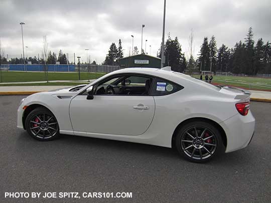 crystal white  2017 Subaru BRZ Limited with optional performance Package #02 - 17" high luster dark gray alloys, brembo brakes..