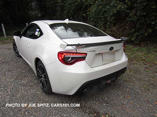 2017 Subaru BRZ Limited rear view,  white pearl color