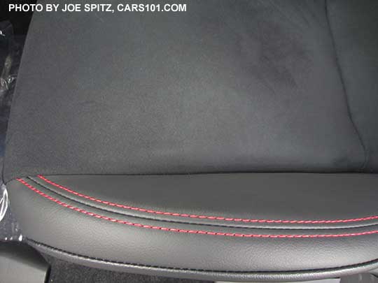2017 BRZ Limited black alcantara seat with black leather bolsters, red stitching