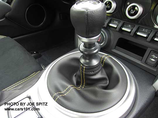 2017 Subaru BRZ Limited Series.Yellow shift knob boot and seat with charlesite yellow stitching