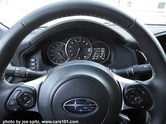 2017 Subaru BRZ Limited Series.Yellow leather wrapped steering wheel with charlesite yellow stitching