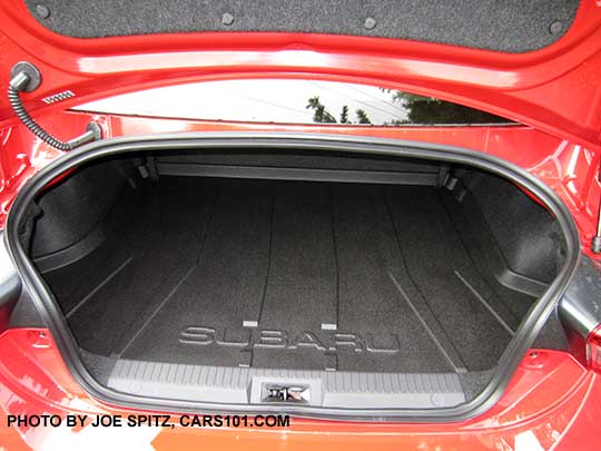 2017 Subaru BRZ trunk with optional trunk tray liner