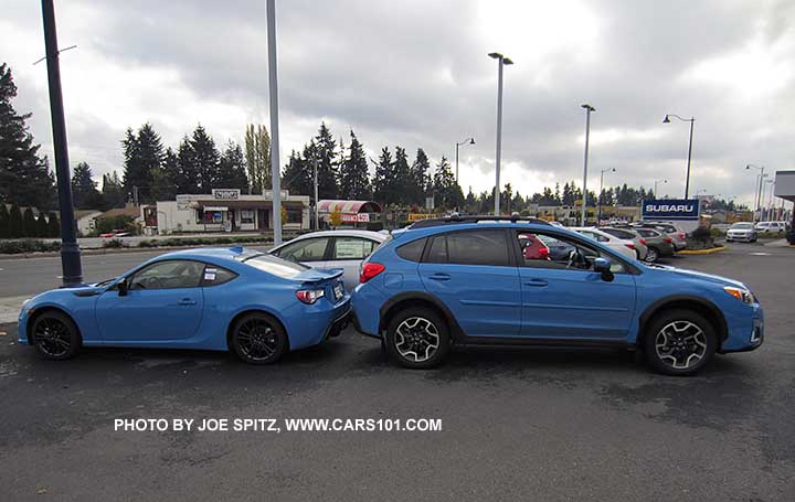 2016 hyperblue BRZ and Crosstrek back-to-back