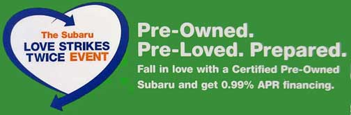 subaru certified pre-owned cpo love strikes twice event