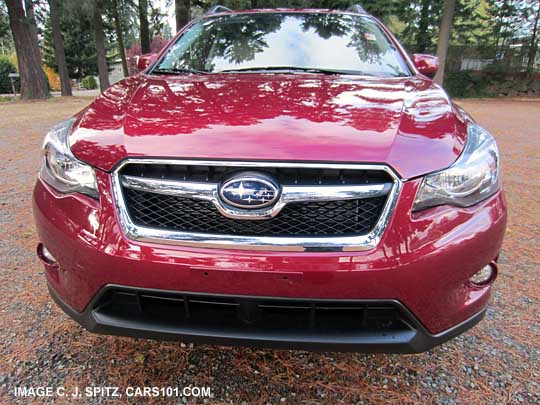 standard subaru crosstrek front grill, venetian red pearl shown