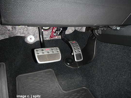 optional metal pedals on subaru crosstrek. CVT shown, no clutch pedal