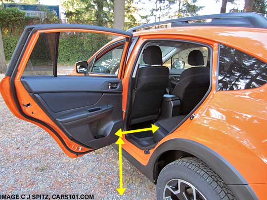 subaru crosstrek rear door measurement