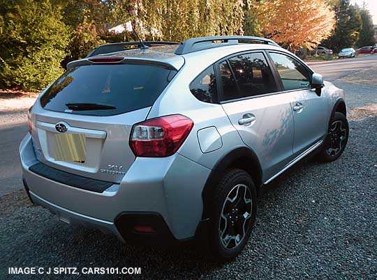 ice silver crosstrek rear gate view