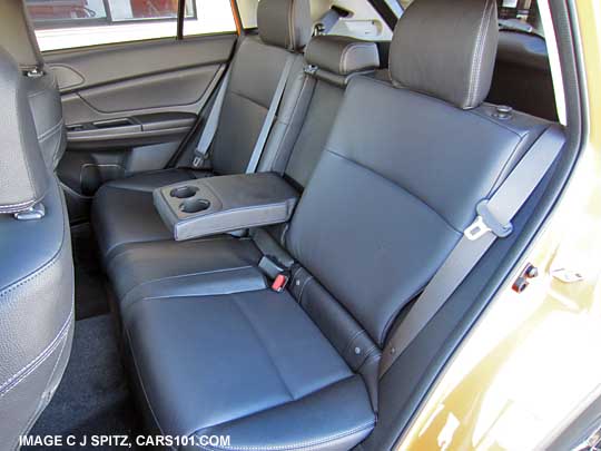 rear seat subaru crosstrek limited with center armrest and cupholders