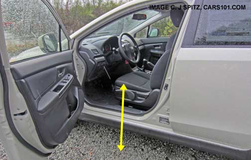 xv crosstrek front seat height measurements, photo by jope spitz, cars101.com