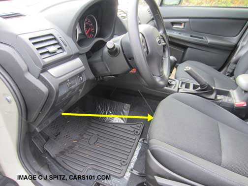 crosstrek driver seat front to back measurement