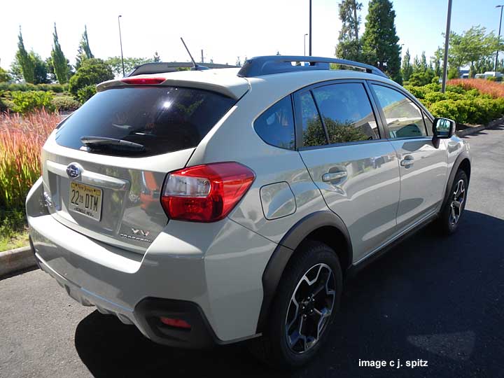 xv crosstrek side view, khaki colored