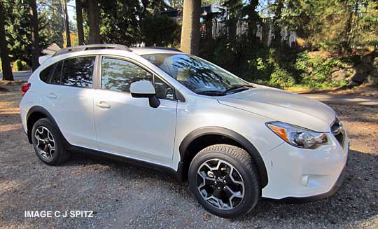 xv crosstrek side view, satin white pearl color