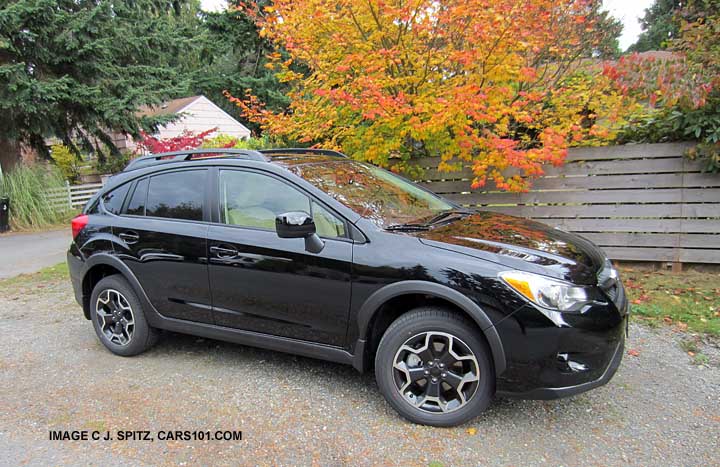 crystal black subaru xv crosstrek side view