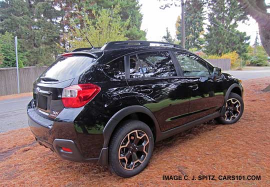 xv crosstrek rear view, crystal black