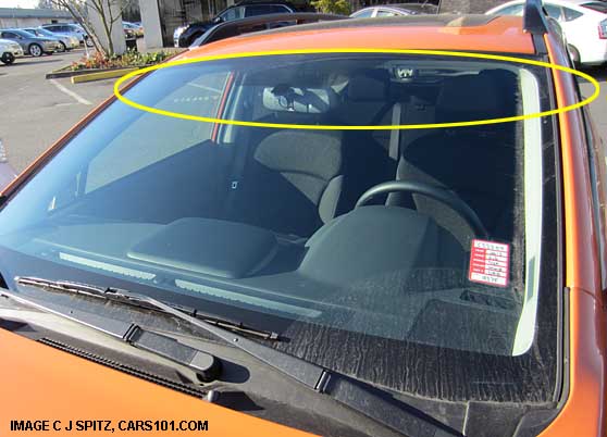 No 2013 Subaru Crosstrek or Impreza has a windshield dark upper tint band