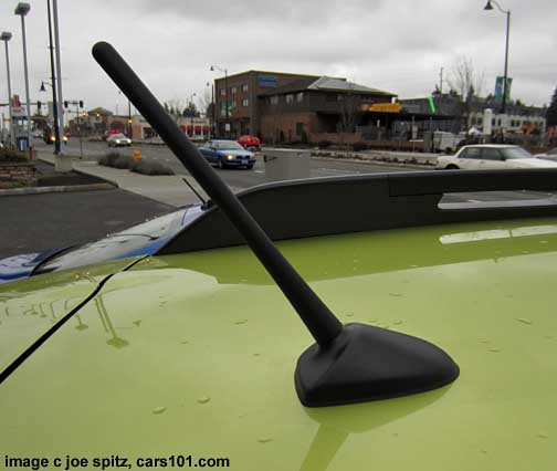 2014 Crosstrek roof mounted antenna, without satellite radio. Plasma green shown
