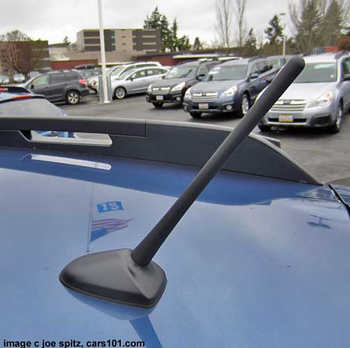 Crosstrek roof mounted antenna, without satellite radio. Quartz blue color shown