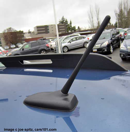 Crosstrek roof mounted antenna, with satellite radio. Color Quartz Blue