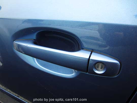 subaru crosstrek premium and limited driver door handle,  quartz blue 2014 shown