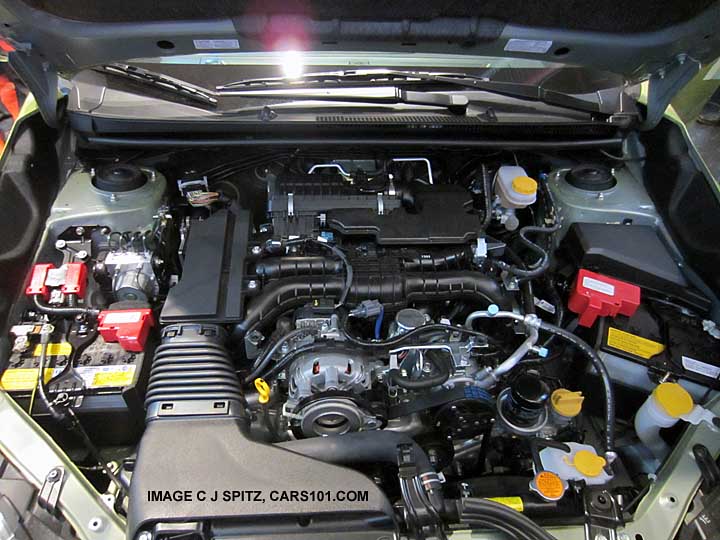 subaru crosstrek hybrid engine compartment with engine removed