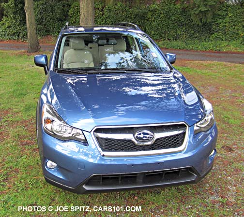 front of quartz blue pearl crosstrek, 2014