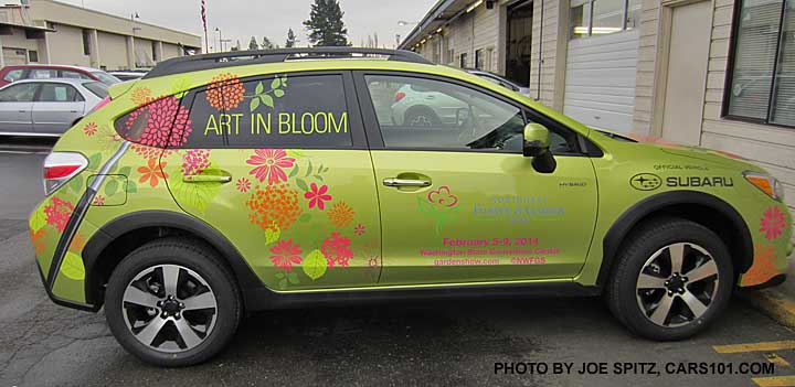side view 2014 Subaru Crosstrek Hybrid for the NW Flower and Garden Show, Feb. 2014