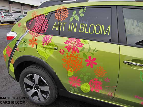 plasma green Crosstrek Hybrid for the NW Flower and Garden Show, Feb. 2014