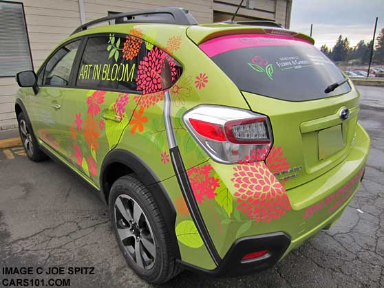 rear view of the Crosstrek Hybrid for the NW Flower and Garden Show, Feb. 2014