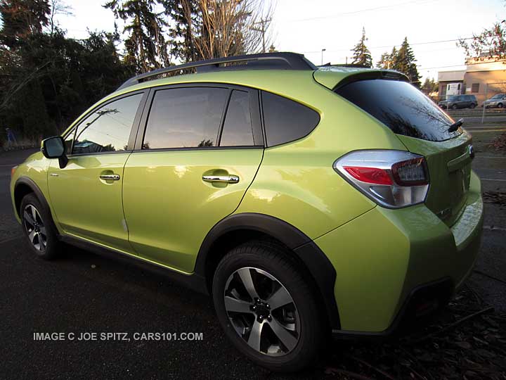 2014 plasma green subaru crosstrek hybrid rear view