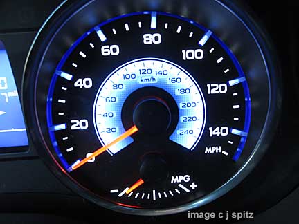 subaru crosstrek hybrid cool blue speedometer