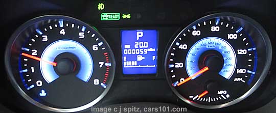 subaru Crosstrek Hybrid, Hybrid Touring gauges, instrument panel