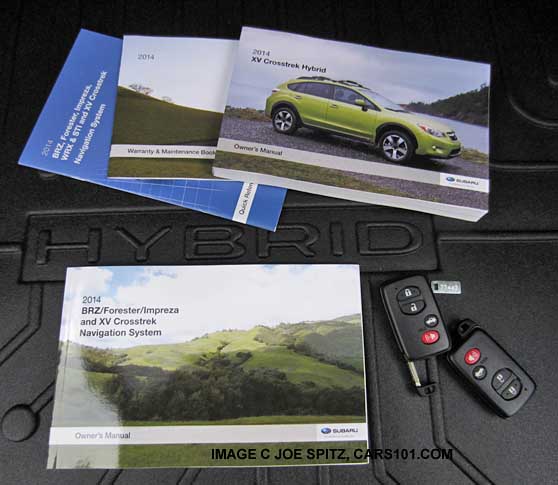 2014 subaru crosstrek hybrid owner's manuals, keys