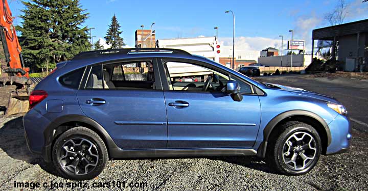 side view 214 crosstrek, quartz blue