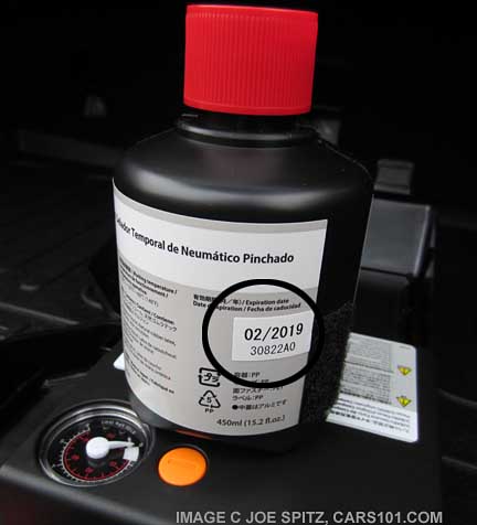 crosstrek hybrid tire inflator kit leak sealant. this can has a 7 year shelf life
