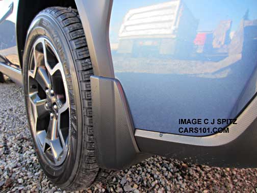 quartz blue 2014 subaru crosstrek with optional rear splash guards